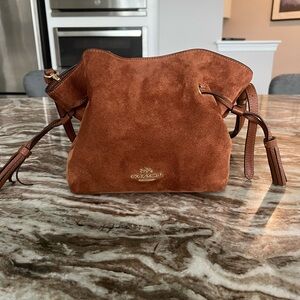 Pre-owned Coach Drawstring Suede Bag “Andy”